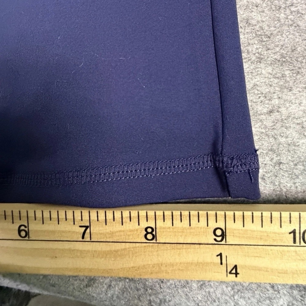 Navy‎ Blue Button Front Wide Leg Pants Women's Size Small Polyester Spandex - Picture 5 of 7